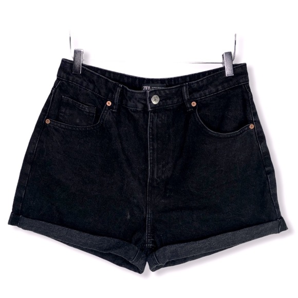 Zara Pants - Zara black denim mom shorts